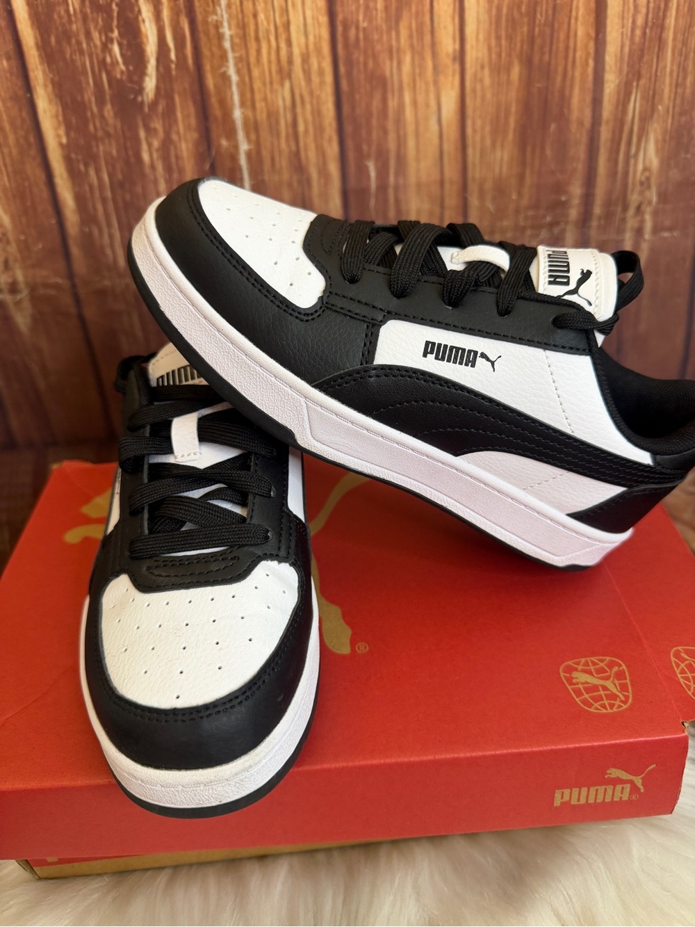 Puma Kids Caven 2.0 PS Black White Sneakers Shoes Size 3C
